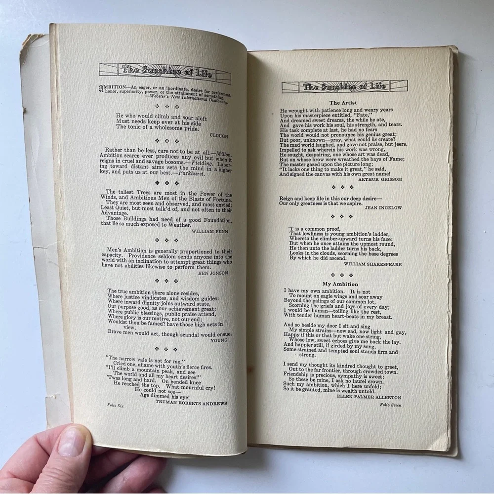 Antique 1912 The Sunshine of Life Book Goldsmith-Woolard Rare Collectible Poem - Picture 4 of 9